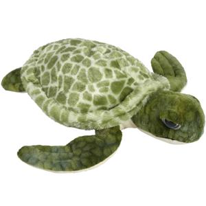 Ravensden pluche zeeschildpad knuffel dier - groen - 26 cm - Cadeau - zeedieren