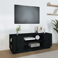 Tv-meubel 110x35x40,5 cm massief grenenhout zwart