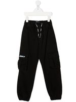 MSGM Kids pantalon à taille à lien de resserrage - Noir