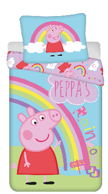 Peppa Pig dekbedovertrek Regenboog 140 x 200 cm - 70 x 90 cm - katoen Peppa Pig dekbedovertrek Regenboog 140 x 200 cm - 70 x 90 cm - katoen