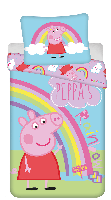 Peppa Pig dekbedovertrek Regenboog 140 x 200 cm - 70 x 90 cm - katoen