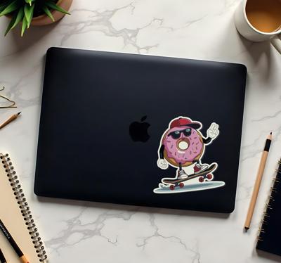 Schaatser donat laptop sticker