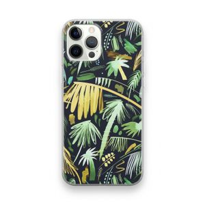 Tropical Palms Dark: iPhone 12 Pro Transparant Hoesje