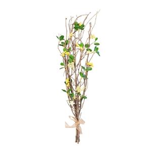 Kunst paastakken met bloemen - 78 cm - lente/paasdecoratie - siertakken/paas tak