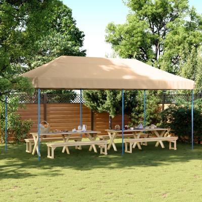 Partytent inklapbaar pop-up 580x292x315 cm beige