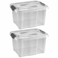 2x Stuks opberg boxen/opbergdozen 17 liter 40 x 32 x 23 cm kunststof