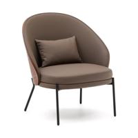 Kave Home Eamy fauteuil kunstleer Bruin/Walnoot