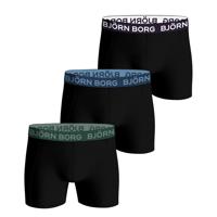 Bjorn Borg boxershorts 3-pack cotton stretch zwart met gekleurde logoband - thumbnail