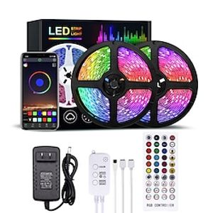 led strip verlichting bluetooth muziek sync 40/30/20/10m kleur veranderende led strip 40 toetsen afstandsbediening gevoelige ingebouwde microfoon app gecontroleerde led verlichting 5050 rgb app Lightinthebox