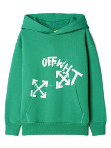 Off-White Kids hoodie en coton à imprimé Paint Script - Vert