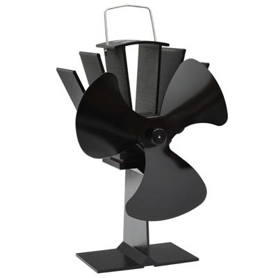 VidaXL Kachelventilator met 3 vinnen zwart