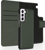 Accezz Premium Leather 2 in 1 Wallet Bookcase Samsung Galaxy S21 Telefoonhoesje Groen - thumbnail