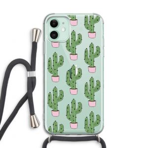 Cactus Lover: iPhone 11 Transparant Hoesje met koord