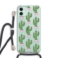 Cactus Lover: iPhone 11 Transparant Hoesje met koord