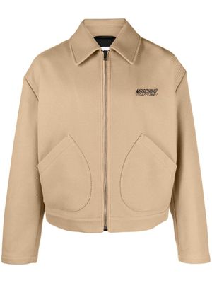 Moschino surchemise à logo brodé - Tons neutres