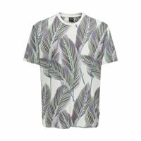 Heren-T-Shirt met Korte Mouwen Only & Sons Onskobe Reg Banana Leaf Blauw Wit - Maat: M