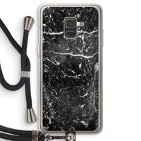 Zwart marmer: Samsung Galaxy A8 (2018) Transparant Hoesje met koord