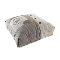 Kussen DKD Home Decor Voor op de grond Beige Bruin Polyester Katoen Leer Vintage (50 x 14 x 50 cm)