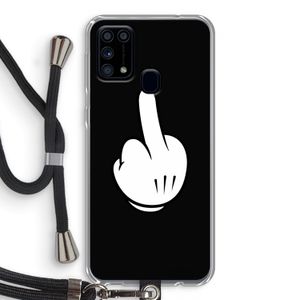 Middle finger black: Samsung Galaxy M31 Transparant Hoesje met koord