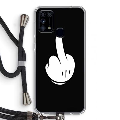 Middle finger black: Samsung Galaxy M31 Transparant Hoesje met koord