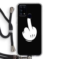 Middle finger black: Samsung Galaxy M31 Transparant Hoesje met koord