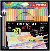 Arty creative Stabilo etui 24 kleuren