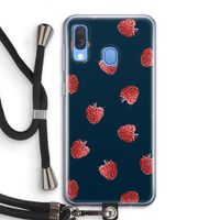 Framboosjes: Samsung Galaxy A40 Transparant Hoesje met koord