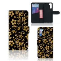 OPPO A91 | Reno3 Hoesje Gouden Bloemen