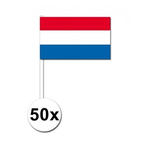 Zwaaivlaggetjes Nederland 50 stuks   -