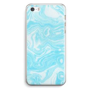 Waterverf blauw: iPhone 5 / 5S / SE Transparant Hoesje