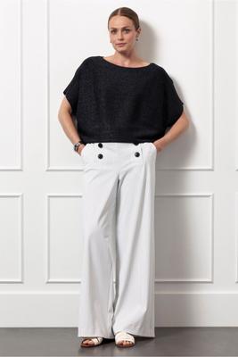 Lexie sailor bnd pinstripe trousers - off white/dark blue - 12750