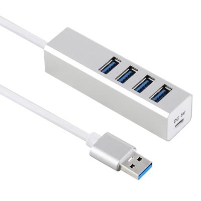 5Gbps Super snelheid zelf / Bus Power 4 poorten USB 3.0 HUB (zilver)