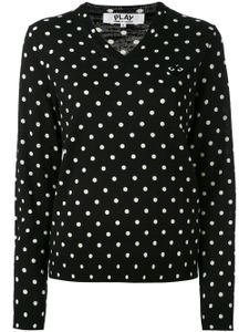 Comme Des Garçons Play polka dot knitted sweater - Noir