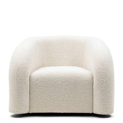Rivièra Maison - Draaifauteuil Vittorio in Witte Zand, 98x92x72,5 cm van Polyester en Rubberhout