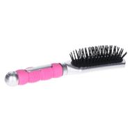 Haarborstel Hairmaster - zilver met roze handvat - 23 x 5 cm - kunststof - heren/dames/kinderen