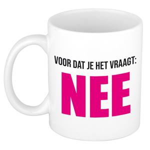 Cadeau koffie/thee mok - roze - de slimste - 300 ml - keramiek