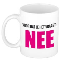 Cadeau koffie/thee mok - roze - de slimste - 300 ml - keramiek