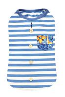 Croci T-shirt hond top maioliche gestreept blauw / wit
