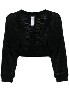 Fabiana Filippi cardigan en maille ajourée à coupe crop - Noir