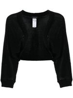 Fabiana Filippi cardigan en maille ajourée à coupe crop - Noir - thumbnail