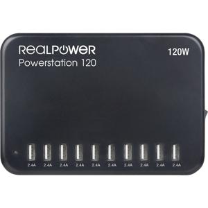 RealPower Power Station 120 Smartphone, Tablet Zwart AC Binnen