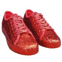 Rode glitter disco sneakers/schoenen voor dames 42  - - thumbnail