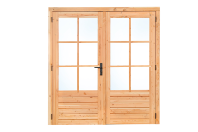 Douglas dubbele glas deur dubbelglas 6-ruits 205x215 cm buitenmaat, linksdraaiend- - - Tuindeco
