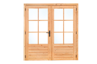 Douglas dubbele glas deur dubbelglas 6-ruits 205x215 cm buitenmaat, linksdraaiend- - - Tuindeco