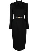 Prada robe mi-longue à taille ceinturée - Noir