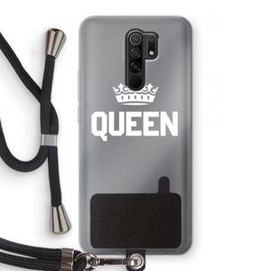 Queen zwart: Xiaomi Redmi 9 Transparant Hoesje met koord
