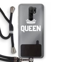 Queen zwart: Xiaomi Redmi 9 Transparant Hoesje met koord