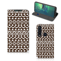 Motorola G8 Plus Hoesje met Magneet Aztec Brown - thumbnail