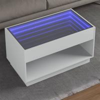 Salontafel met Infinity LED 90x50x50 cm wit