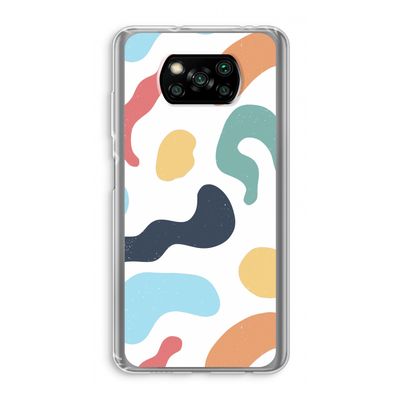 Memphis Shapes Blue: Xiaomi Poco X3 Pro Transparant Hoesje